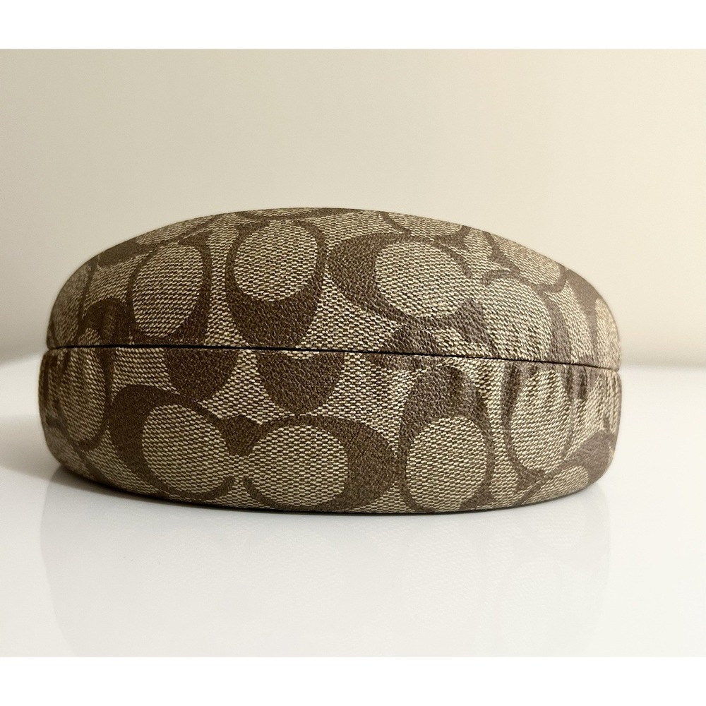 Coach Signature Hard Eyeglass Sunglass Case Brown Logo Print